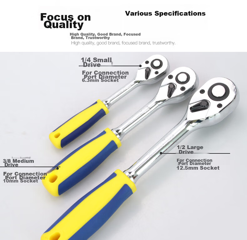 Great Wall Ratchet Wrench Large 12.5mm 1/2" Socket Wrench Quick Ratchet 72 Teeth Auto Repair Tool 539482 2