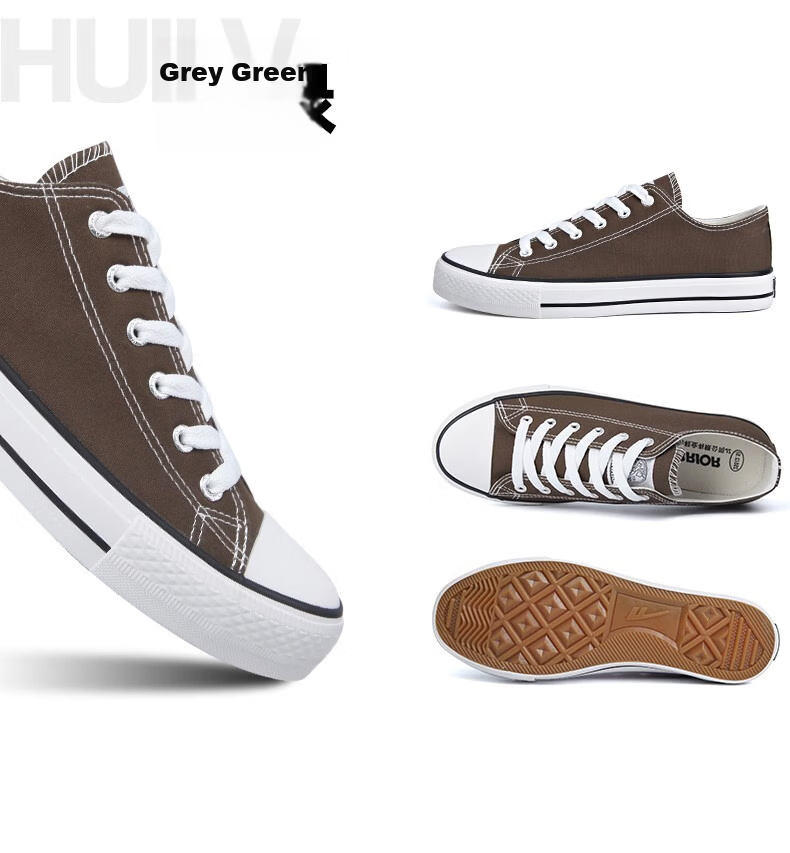 Warrior Official Canvas Shoes Men's Spring Summer Low-top Breathable Classic Couple Sneakers Casual Shoes White Size 44 34