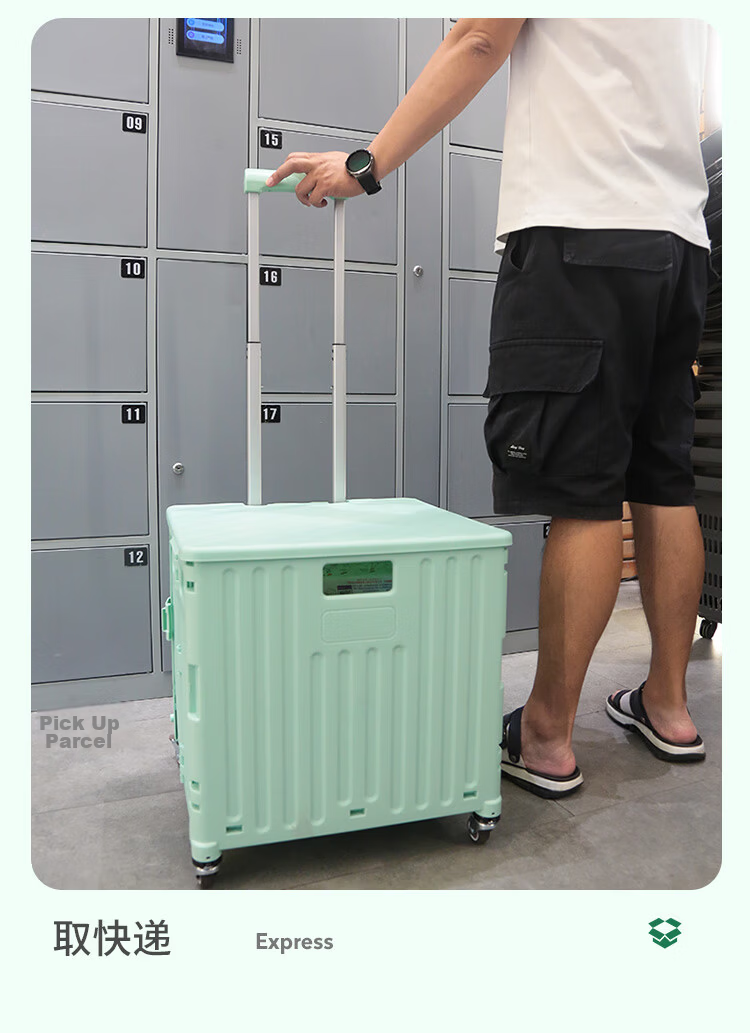 WORKPRO Foldable Shopping Cart Trolley Portable Hand-Pulled Cart for Grocery Shopping Elderly Use 8