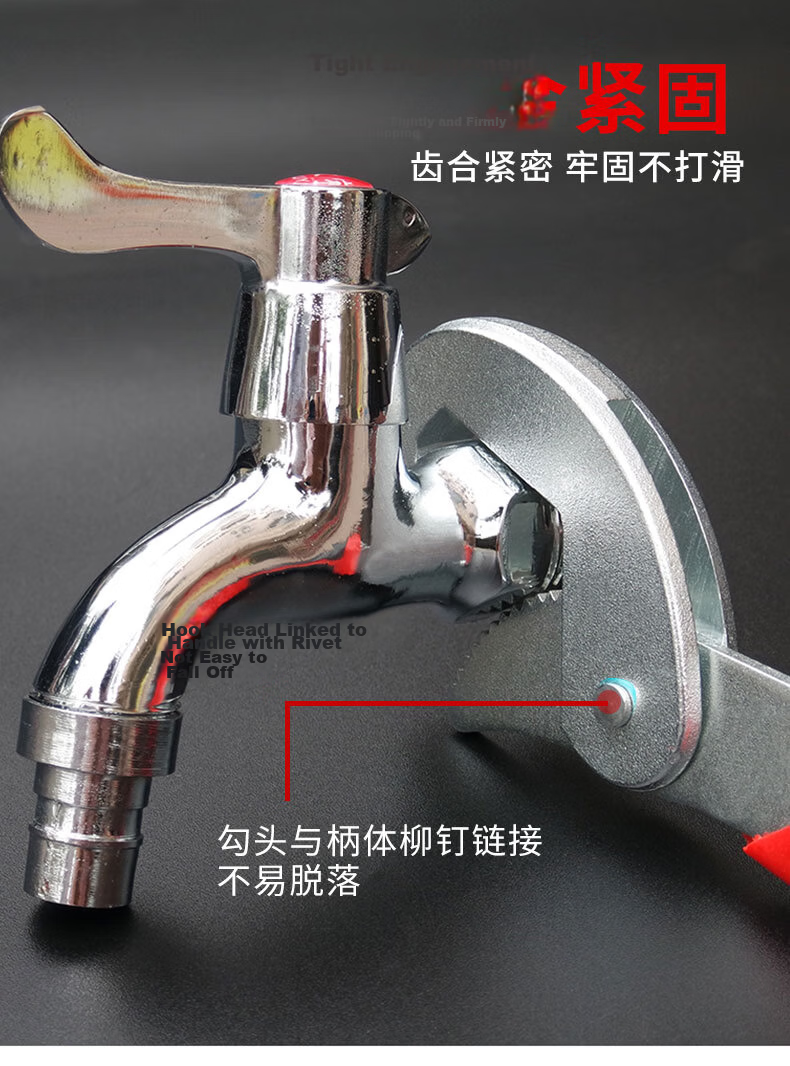 Paola 2-Piece Industrial Grade Multi-Function Pipe Wrench Adjustable Open-End Wrench Hardware Repair Tool 6531 4