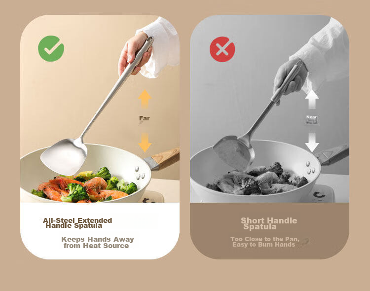 Wuxinzhizao 316 Stainless Steel Food Grade Cooking Spatula Chef's Stir Fry Spoon Household Cooking Spatula 5