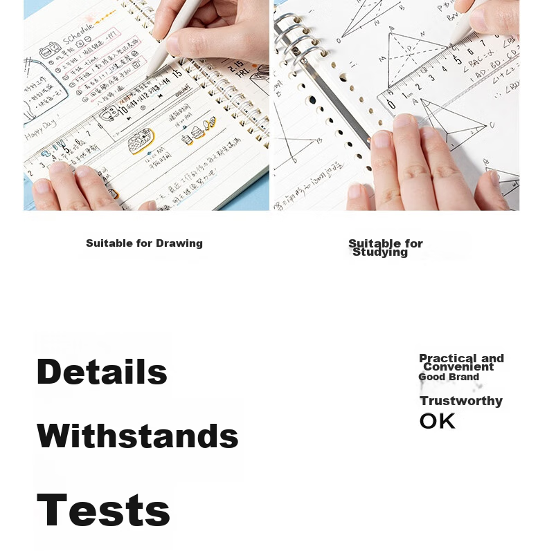 Deli (Deli) 30cm Multi-Color Triangular Ruler with Scale, 6 Scales, Multifunctional Drawing Ruler, College Entrance Exam Blessing Gift 9