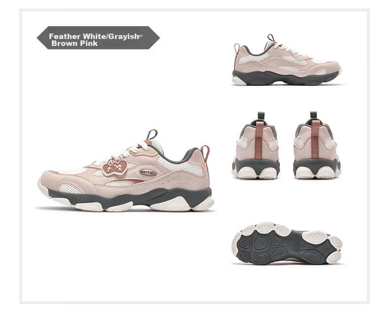 361° Women's Summer Thin-Soled Casual Shoes Breathable Mesh Sports Shoes Retro Dad Sneakers 682636763-3 38