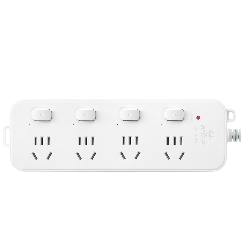 BULL Power Strip / Extension Cord / Surge Protector / Multi-Outlet Strip / Dorm And Home Desktop Power Strip, 3C Certified, 4 Outlets with Individual Switches, 5 Meters Long GN-B3043
