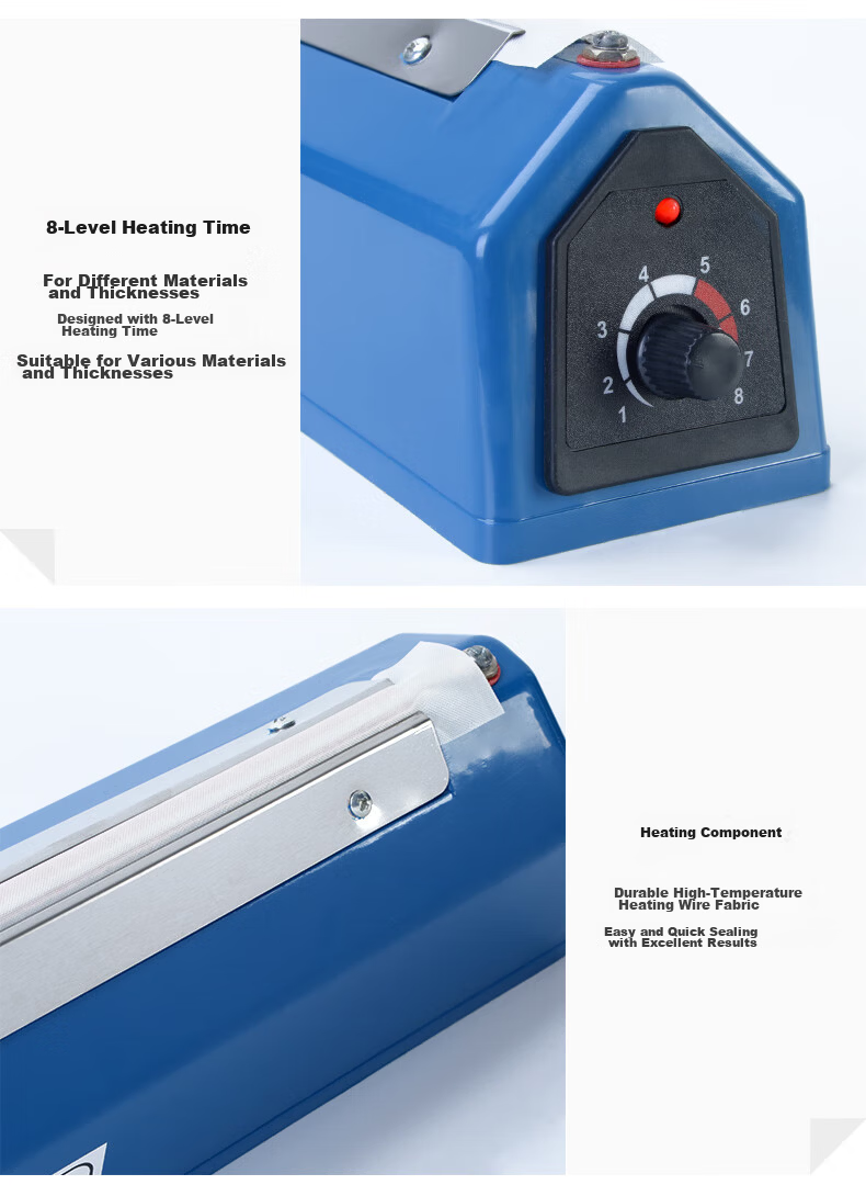Beifute Hand-Press Sealing Machine Plastic Sealer Commercial Packing Machine Aluminum Foil Bag Food Small Tea Mooncake Film Sealing and Cutting Machine PFS-200 12