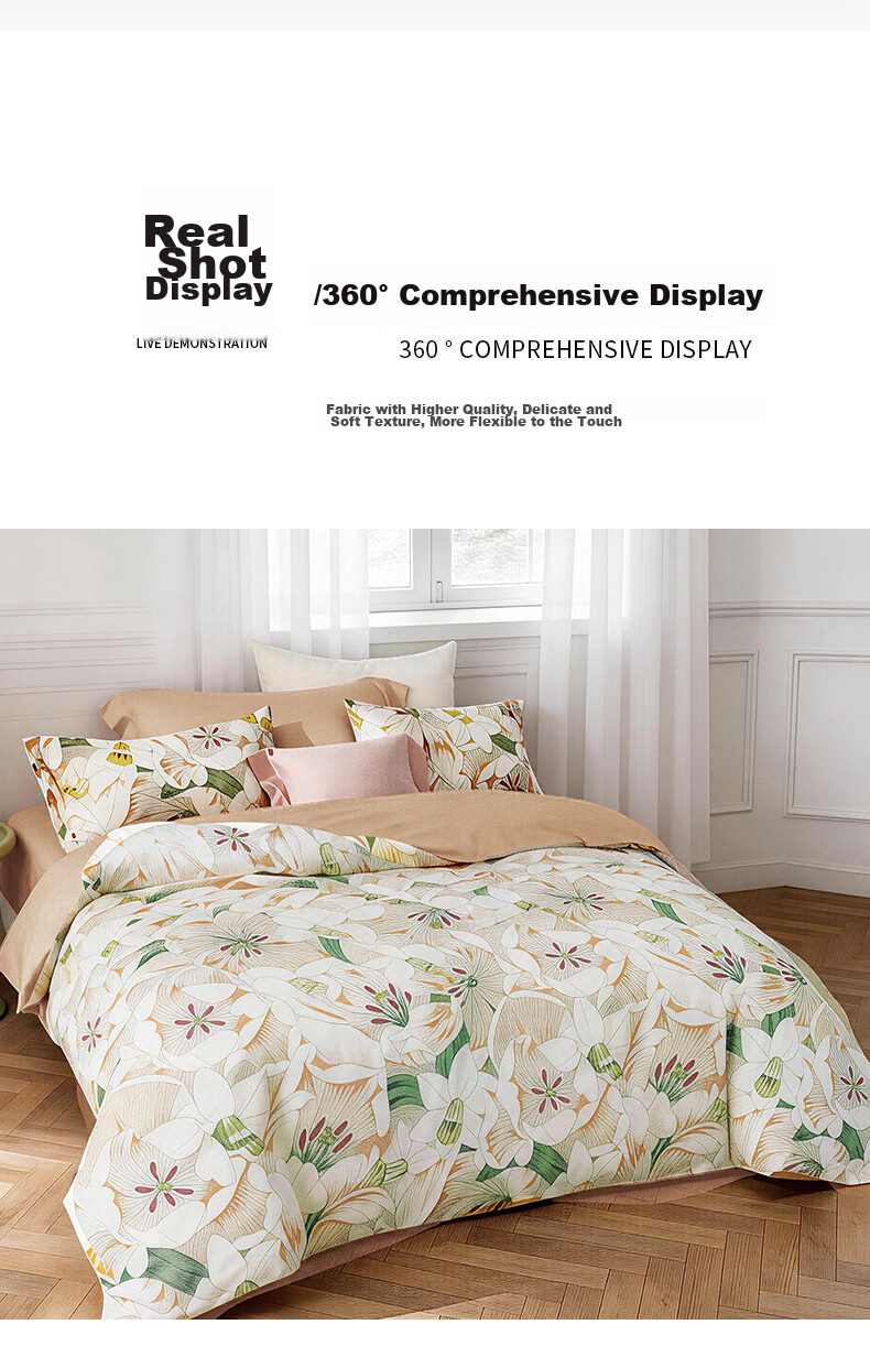 KINTHERI Jacquard Four-Piece Bedding Set for Comfortable Sleep, Enjoy Life, Duvet Cover: 200×230cm 10
