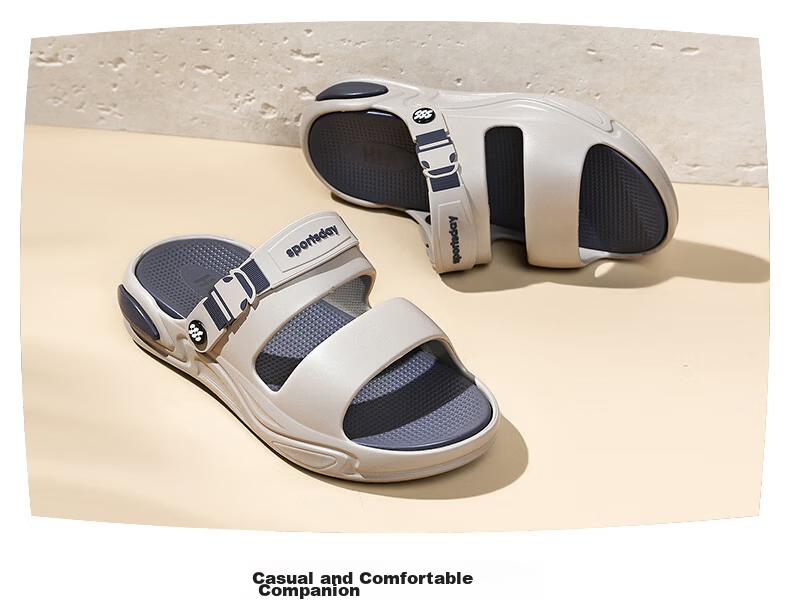HLA Men's Summer Fashion Outdoor Dual-Wear Sandals HAALXM2FBK050 Gray Size 41 8