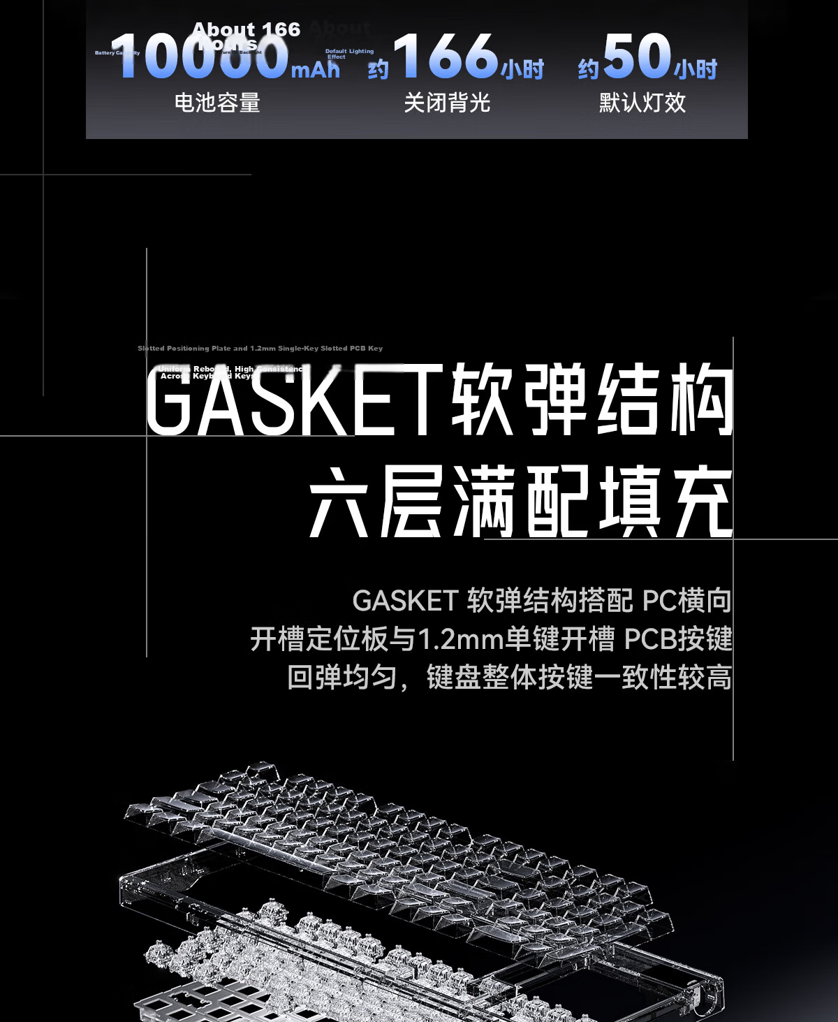 AULA Nova98 Gasket Structure Mechanical Keyboard Custom Dual 8K Tri-Mode Wireless Wired Bluetooth 99-Key Hot-Swappable Gaming Office Moon Rock Gray 23