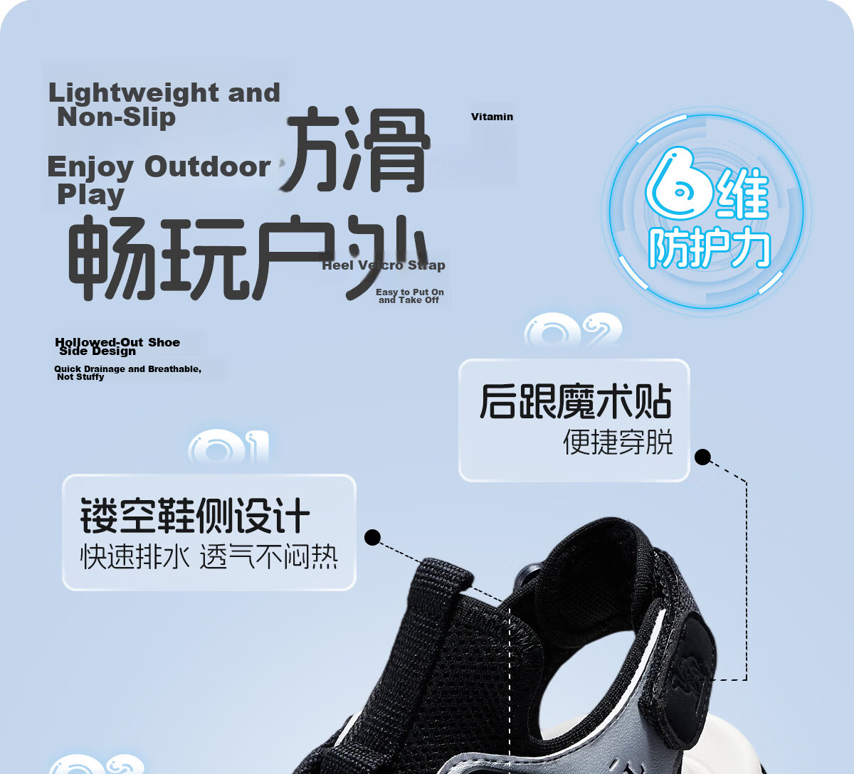 Camel Kids Summer Breathable Closed-Toe Outdoor Casual Beach Sandals Non-Slip Anti-Collision Durable for Older Children 4