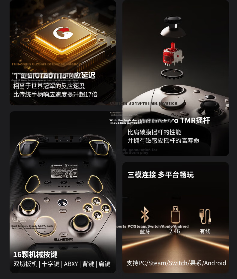 Genshin Little Chicken Uranus G7Pro Wireless Game Controller for Mac Apple 8000Hz 8K Wireless Switch 2 Bluetooth PC Computer Steam Mobile Android Horizon 6 4