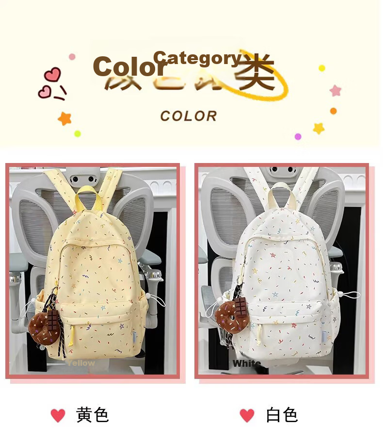 361° Women's Backpack 2026 New High-Value Ins Style Printed Schoolbag Lightweight Travel Shoulder Bag for High School and College Students 13