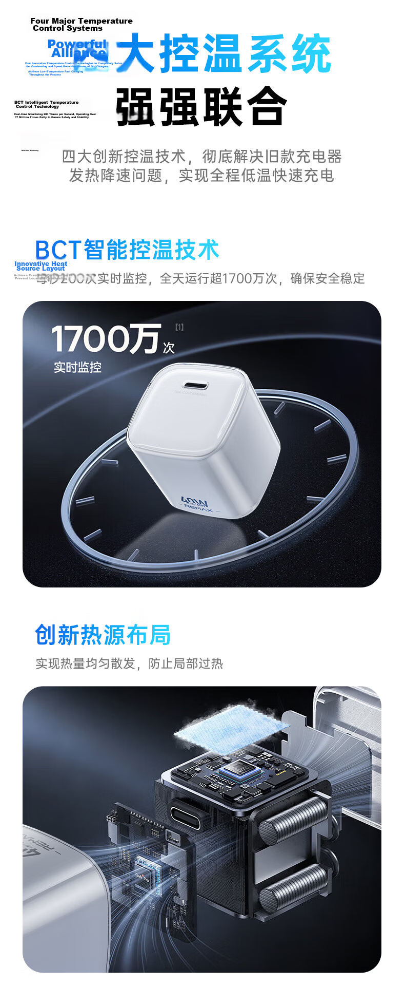 REMEX (REMAX) Small Ice Charger [AVS Protocol], Apple 17 Charging Head, 45W Gallium Nitride Charger, Apple Phone 40W Fast Charging, Suitable for IPhone 17 Pro/16, Compatible with Huawei Set 8