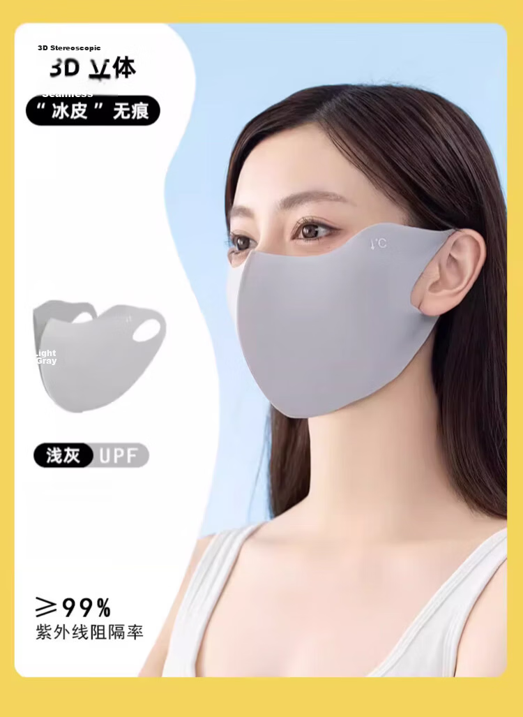 FitonTon Women's Sunscreen Face Mask Breathable UV Protection Summer Outdoor Cycling Sunshade Mask 3