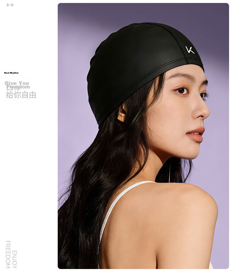 Keep Swim Cap Unisex Silicone Coated Comfortable Waterproof High Elastic Large Adult Cap 055 Deep Black 11
