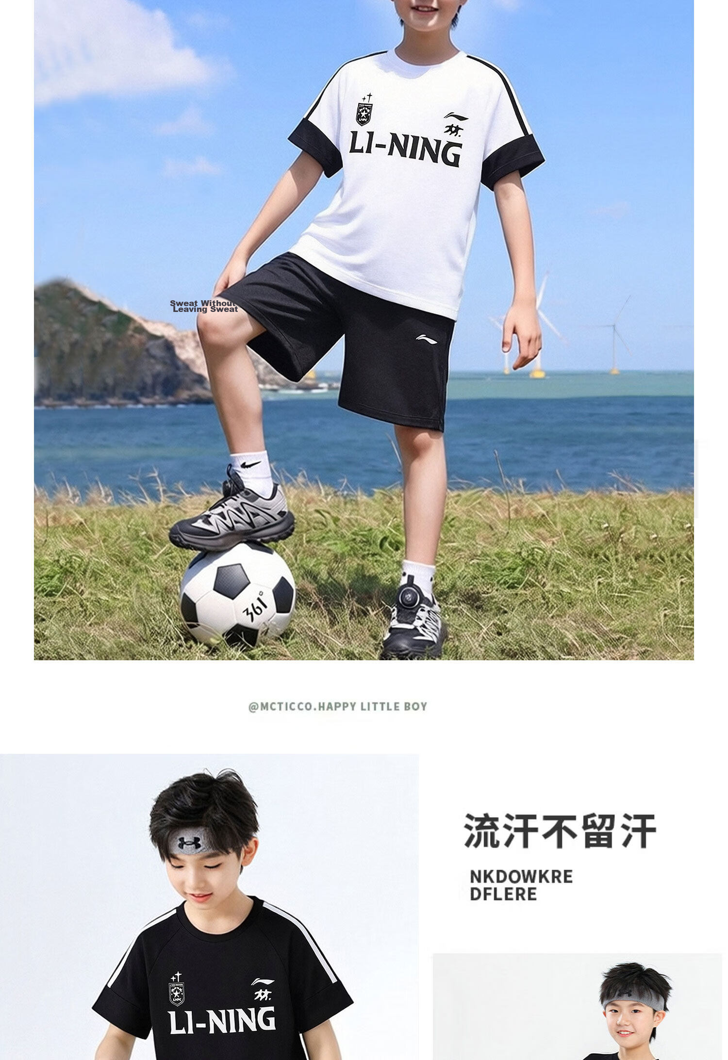 LI-NING Boys' Basketball Set Professional Game Jersey Quick-Dry Two Vests Children's Summer Basketball Training Uniform 15