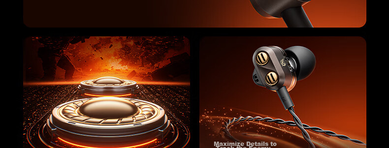 IKF Xuan Ying Wired In-Ear Gaming Headset with Mic 3.5mm Sound Localization E-Sports Dual Dynamic Driver Delta FPS Tuned Computer Microphone 2-in-1 Burnished Brown 9