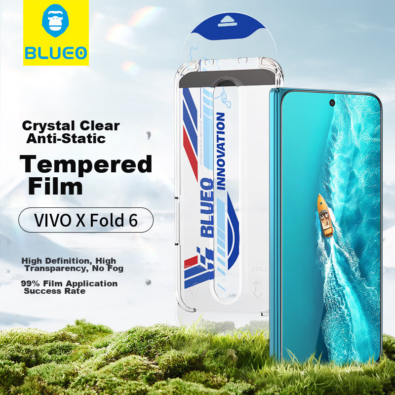 BLUEO Original Clear+New Space Capsule Screen Protector for VIVO X Fold6, Anti-Static, Drop-Resistant, Dust-Free Tempered Glass Film