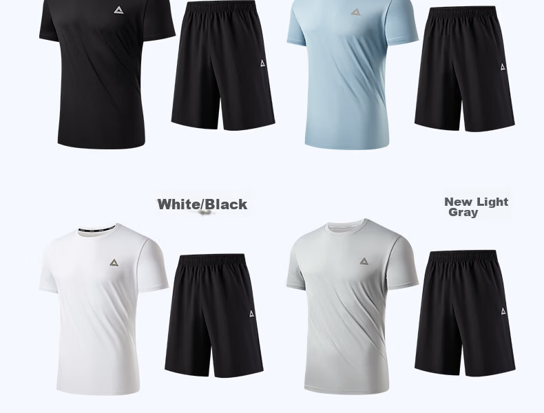 Peak Quick-Dry Men's Sports Set Summer Running Casual Breathable Badminton Two-Piece Short Sleeve and Shorts DF152007 17