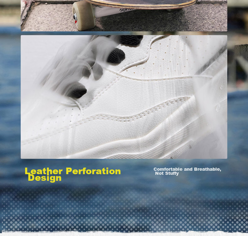 361° Yuhang Casual Men's Shoes Summer Breathable White Thick-Soled Versatile Sports Sneakers Board Shoes Men 672616620-1 17