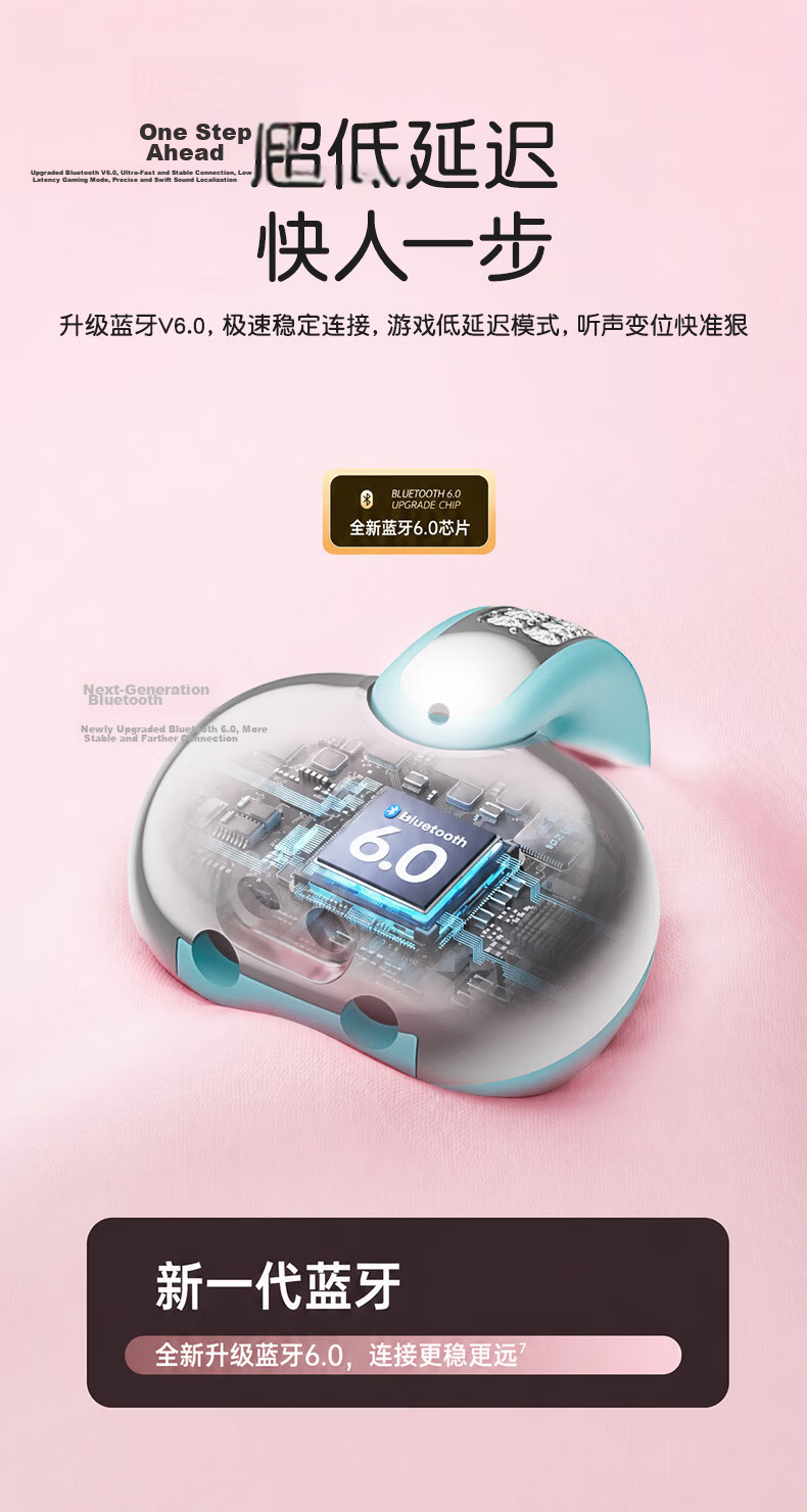 Elephant Trunk [High-Value Flowing Crystal Diamond] 2026 Latest Dual-Mode AI Translation Monster Wireless Bluetooth Earphones Ear-Hook Clip-On Call Noise Cancelling Ultra-Long Battery D101 Blue 19