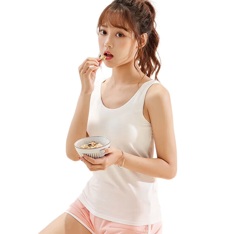 LangSha (2-Piece Set), Women's Camisole Tank Top, Outer Wear Camisole, Workwear Inner Layer Undershirt, White 1 Gray 1, One Size Fits All