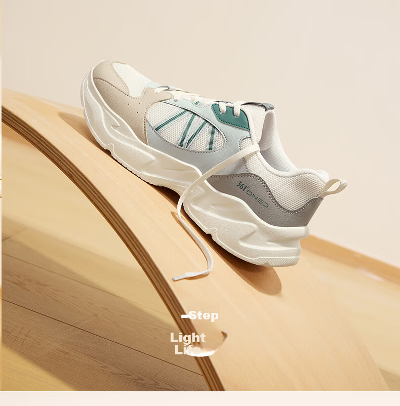 361° Men's Sports Shoes Autumn Comfortable Lightweight Breathable Casual Retro Dad Shoes 672636702-2 25