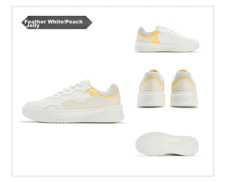 361° Women's Sports Shoes Summer Thin White Shoes Thick Sole Casual Sneakers 682616604F-3 34