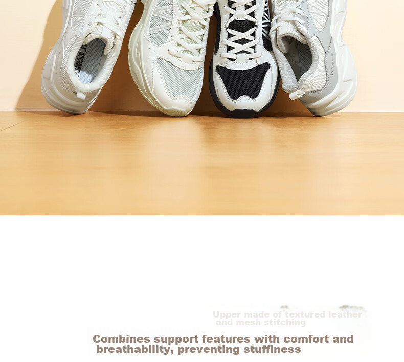 361° Women's Casual Shoes Autumn Thick Sole Comfortable Lightweight Sports Dad Shoes Versatile Women's Shoes 682636702-2 6