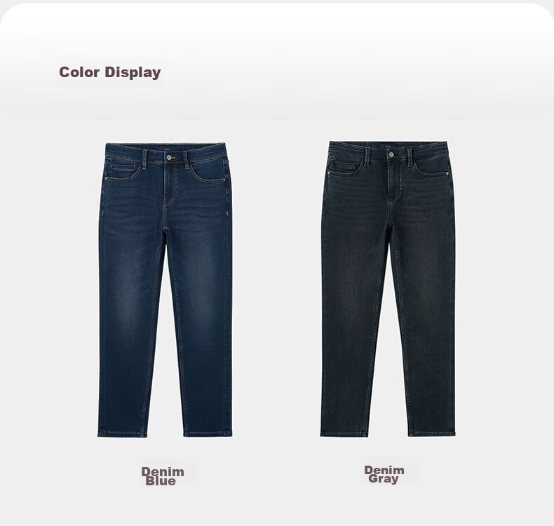 Shirt Lao Luo [Travel No.8] Fleece-Lined Warm Denim Jeans 249X0W801N Denim Gray 30 -98 15