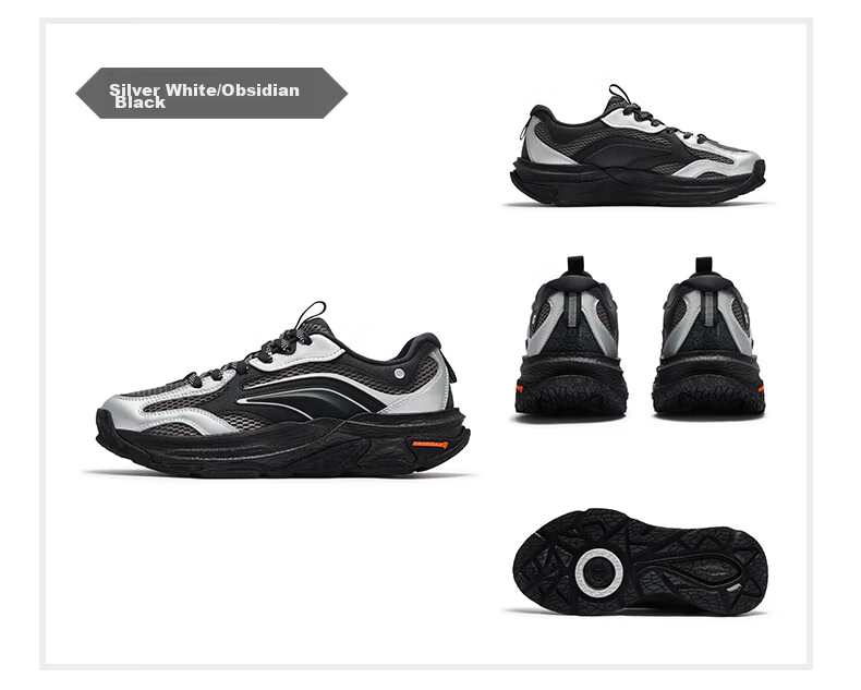 361° Wuren Outdoor Sports Shoes for Men, Commuter Thick-Soled Wear-Resistant Shock-Absorbing Wide-Fit Casual Running Shoes 672636771-1 50