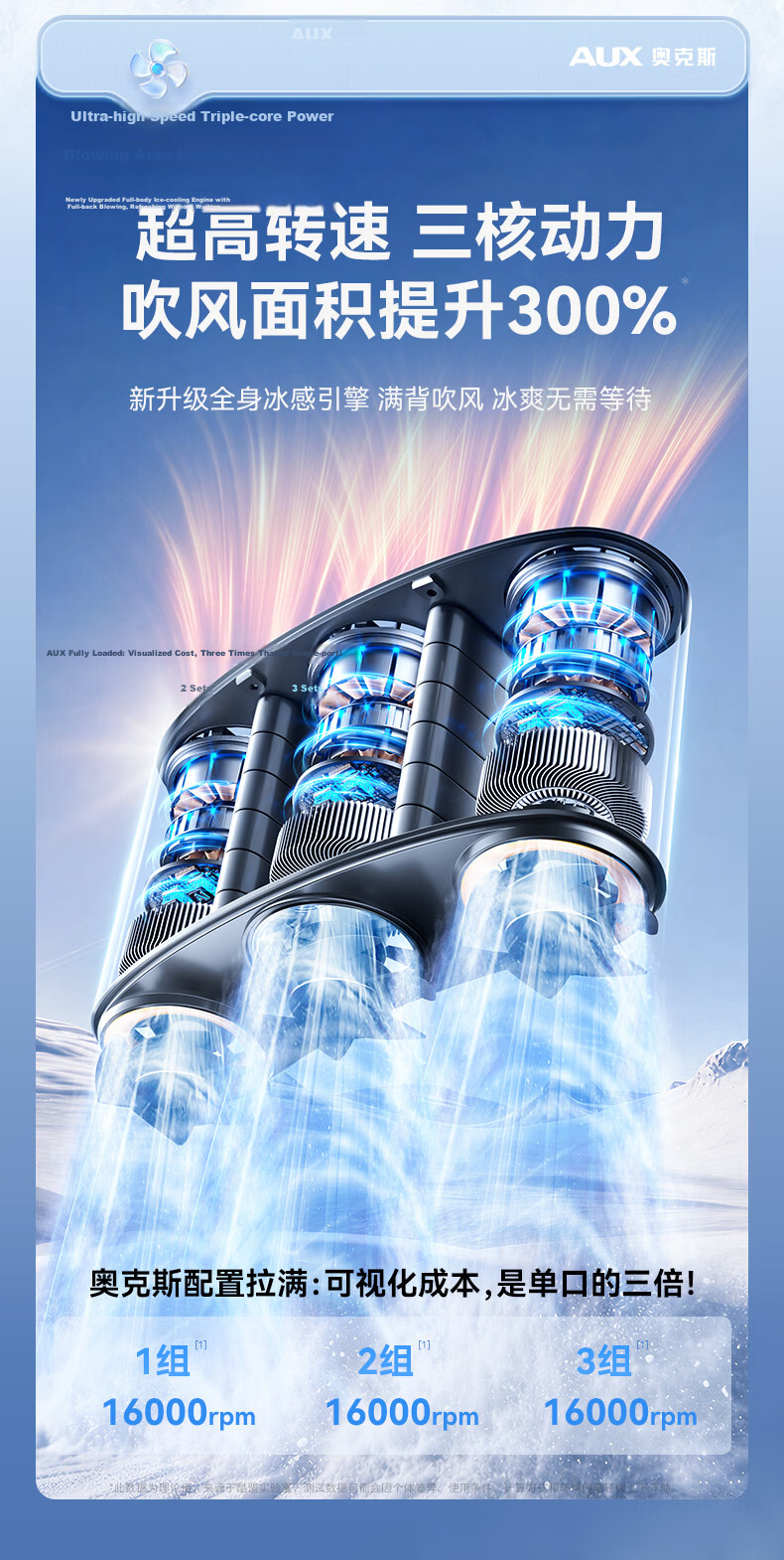 AUX [First Three-Core Cold Wind] Waist Hanging Fan Fast Cooling Delivery Takeout Construction Site Strong Wind Long Battery Life Cooling Device Rechargeable Portable Outdoor Air Conditioner 12