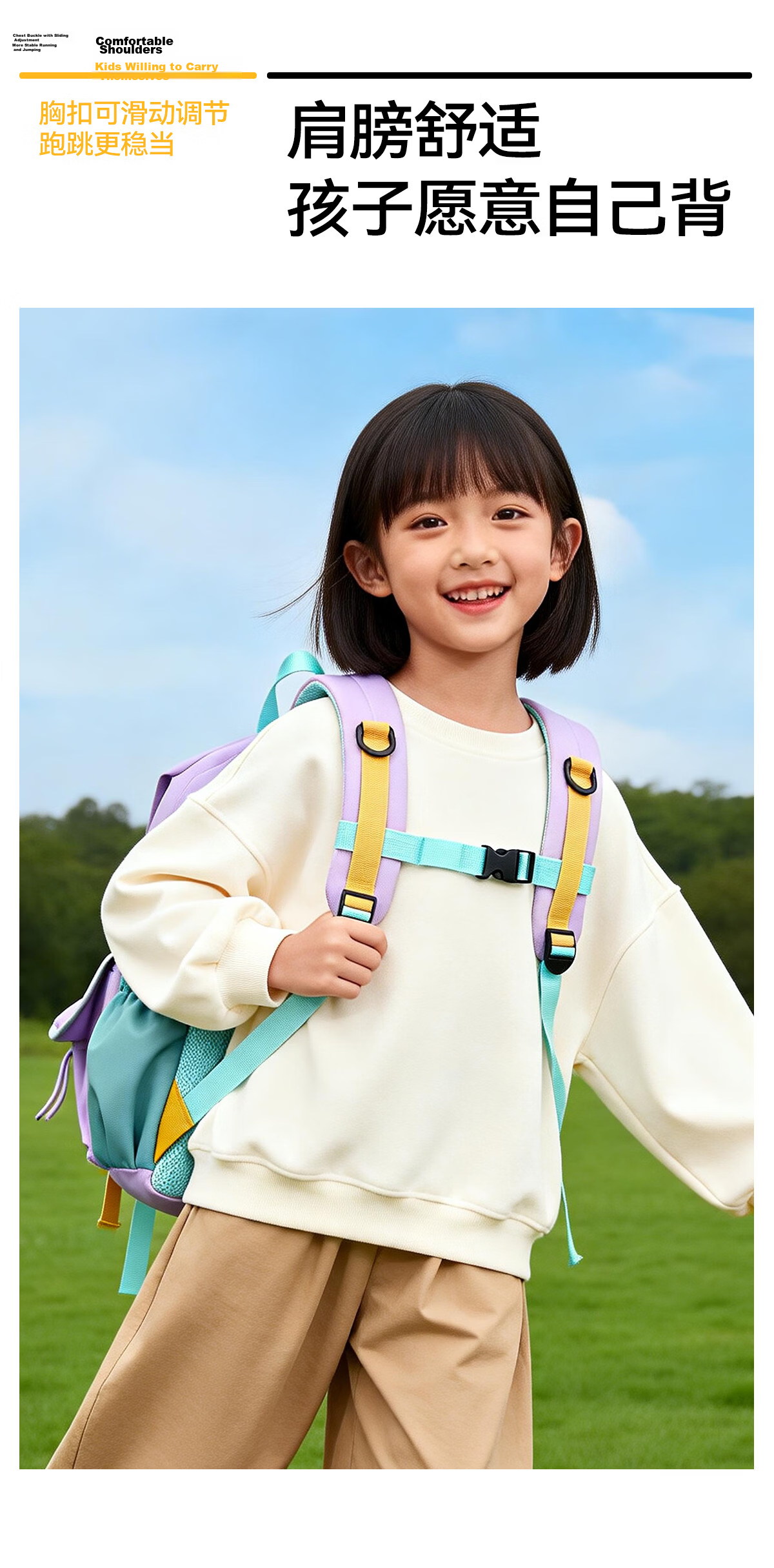 361° Kids School Backpack Elementary Student Spring Outing Lightweight Large Capacity Kindergarten Study Outdoor Travel Bag for Girls 7