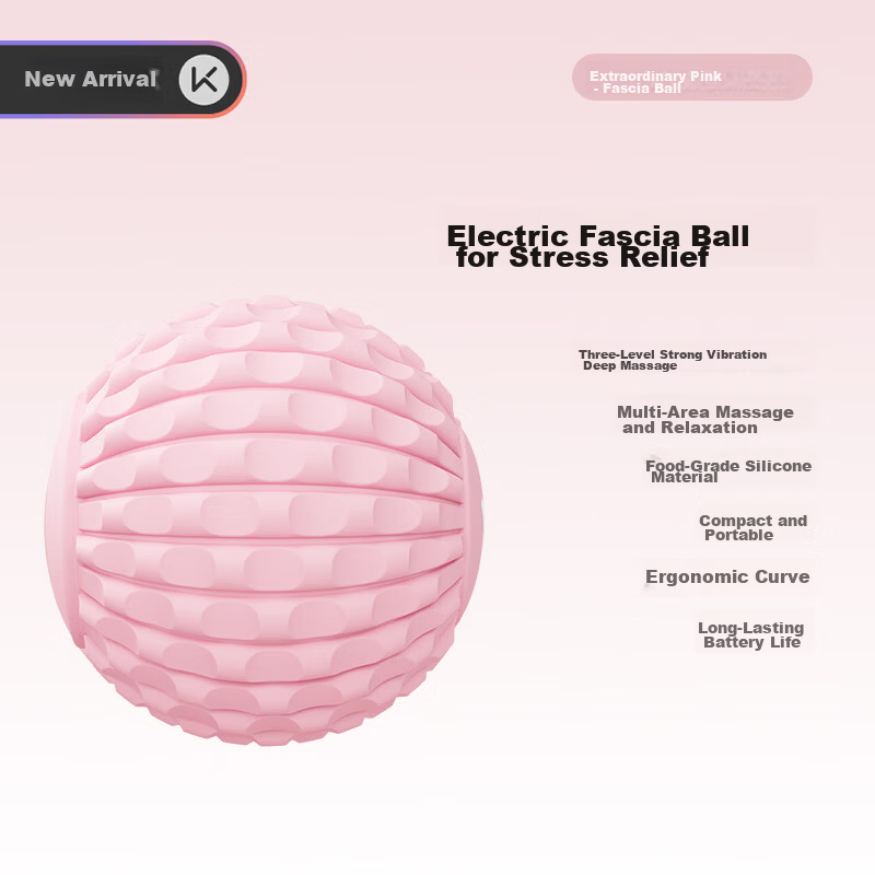 Keep Electric Percussion Massage Fascia Ball Muscle Recovery Relaxation Device - Ultra Pink Fascia Ball