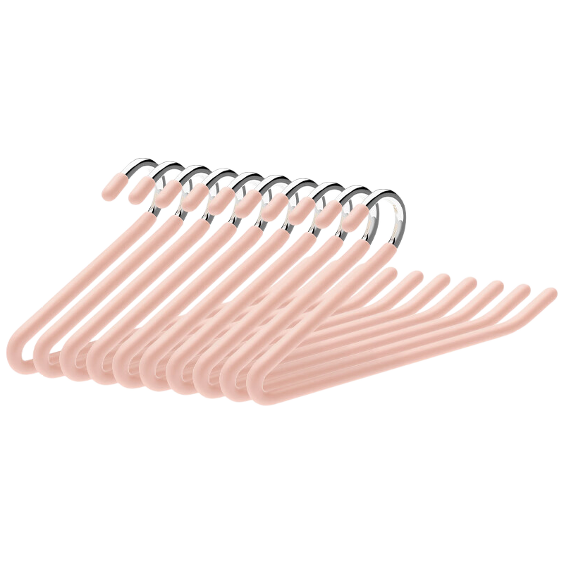 CHUSHE Goose-Shaped Pants Hanger, Stainless Steel Non-Slip Specialized Clothes Rack, Multifunctional Trouser Hanger, Pants Storage Rack, 10 Pieces in Apricot Color