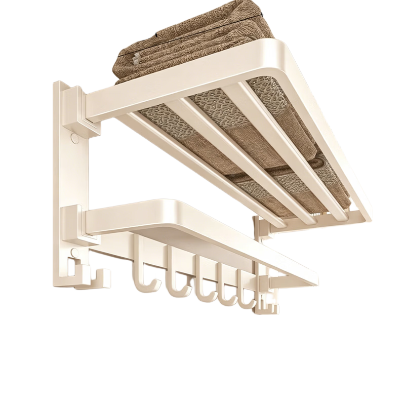 Baihan Bathroom Towel Rack, Storage Shelf, No Drilling Required, Bathroom Towel Bar, Bath Towel Holder, Toilet Towel Hanger