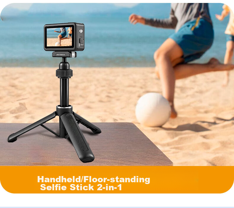 REYGEAK Adjustable Sports Camera Selfie Stick Compatible with DJI Action 5 Pro/4/3, Handheld Pole for Insta360 Ace Pro 2/X5, Osmo 360, GoPro Extension Rod Tripod 4