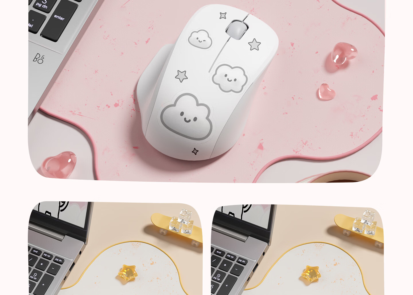 HP Wireless Bluetooth Silent Dual-Mode Cute Design Mouse Office Meeting Drawing Learning Gaming Laptop Ergonomic USB Mouse for Men and Women 23