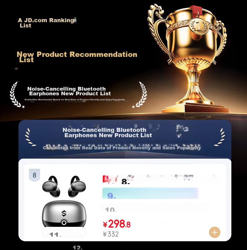 Black Shark Fengming Pro Clip-on Bluetooth Earphones Open-ear Wireless Running Sports AI Gaming Noise Cancelling New T20 Compatible with Apple 17 Max Huawei 80 Xiaomi 16 1