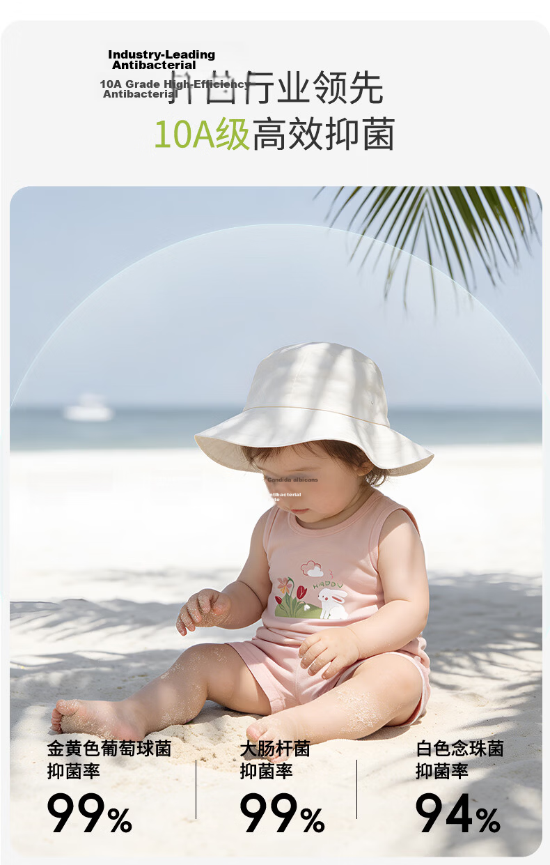 Tonglian Chuxin Baby Vest 3-Pack Summer Bamboo Cotton Sleeveless Thin Outerwear Infant Toddler Girls Children's Top 4