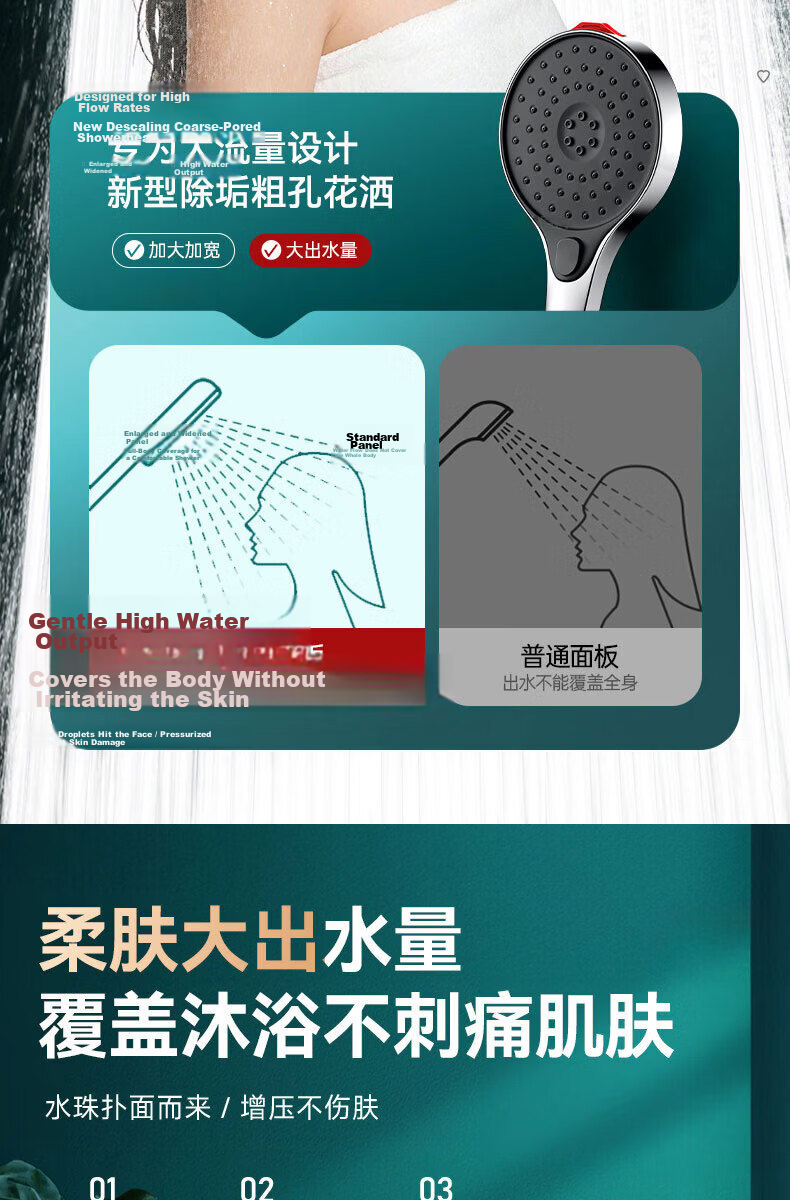 HOMK Seiko Shower Head Set with Hose, High-Pressure Shower Head for Bathroom Bathing, New Model 11