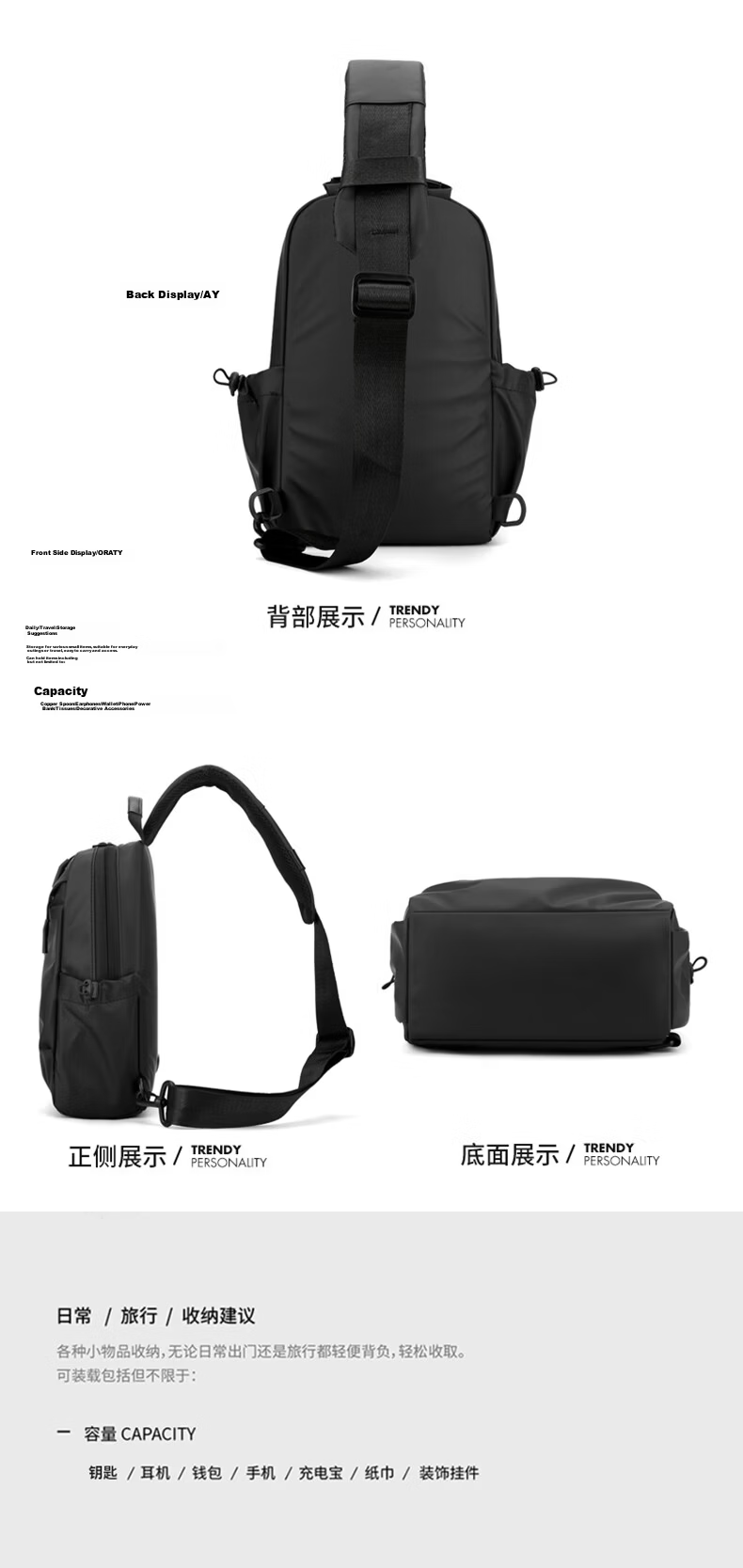 361° Men's Chest Bag Waterproof Lightweight Commuter Small Outdoor Hiking Mountaineering Cycling Backpack 13