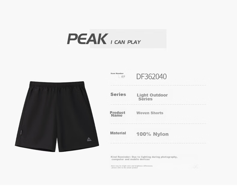 Peak Quick-Dry Sun Protection Men's Loose Water-Repellent Five-Point Sports Running Outdoor Shorts DF362040 33