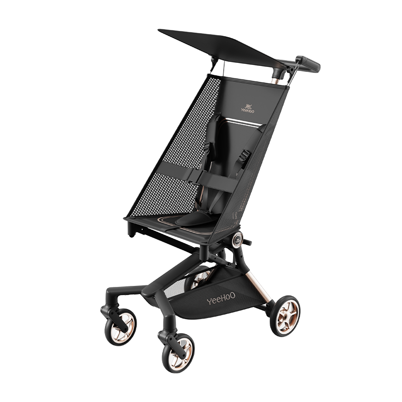 YEEHOO Pocket Stroller Baby Stroller Lightweight Foldable Travel Black Gold