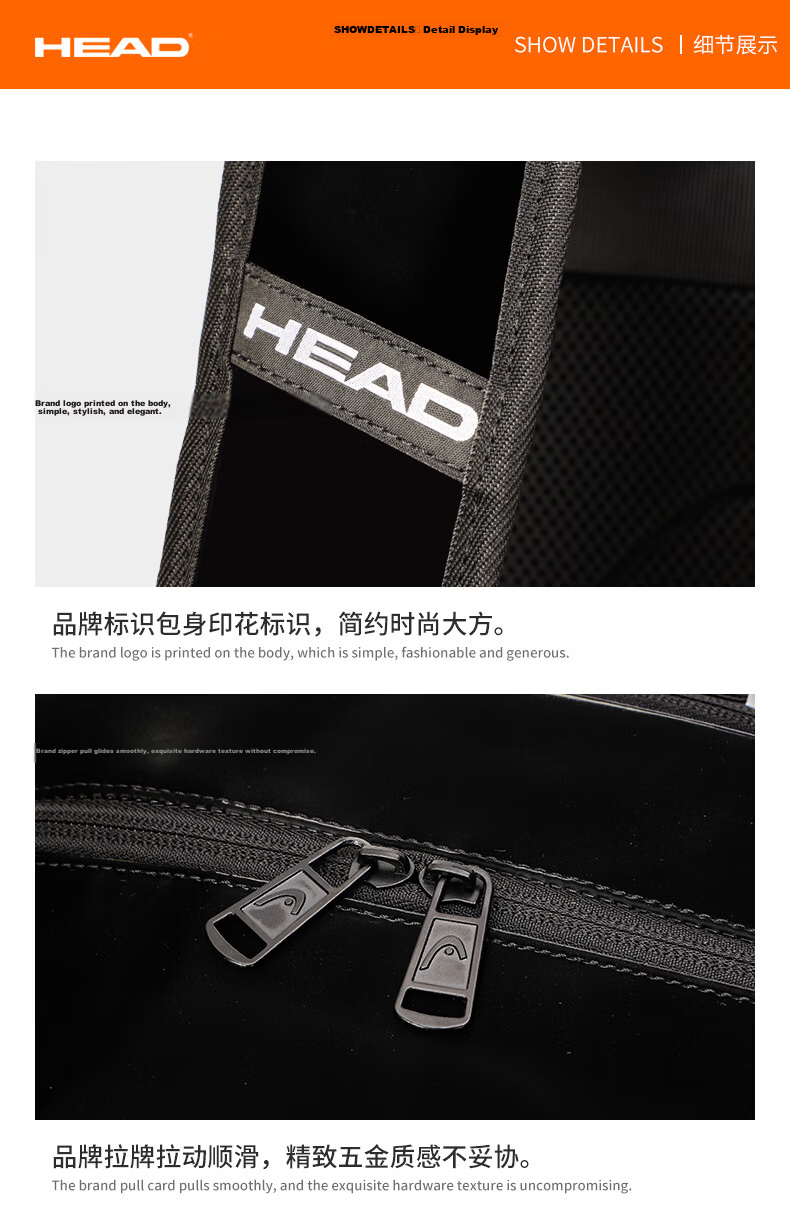 HEAD Badminton Sports Gym Bag Swimming Double Shoulder Backpack Training Bag for Men and Women High School and College Students 26