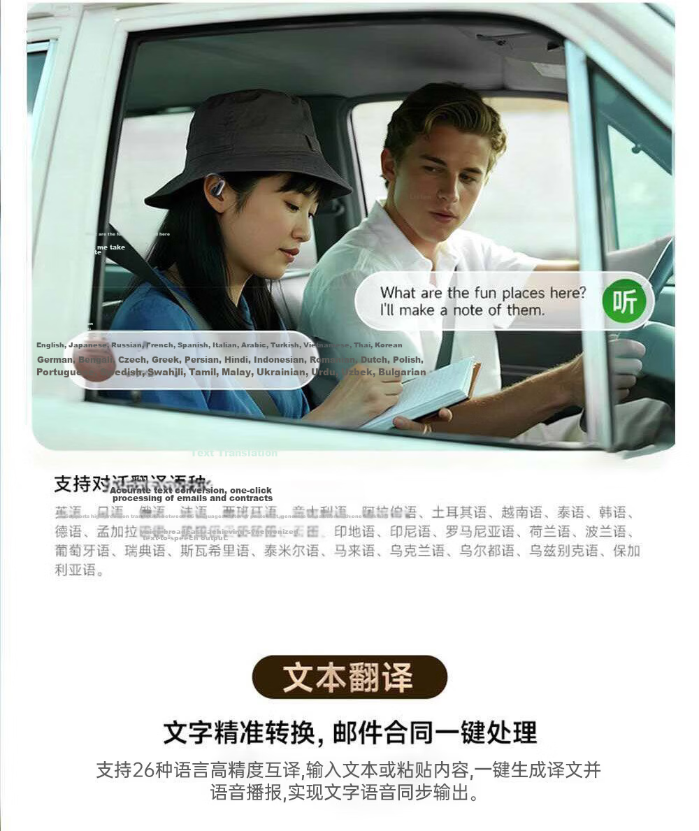 Chengao Clip-On Bluetooth Earphones AI Translation Open-Ear Sports Running Cycling Ear Hook Long Battery Life Noise Cancelling Gaming Low Latency Universal G13Pro Black 35
