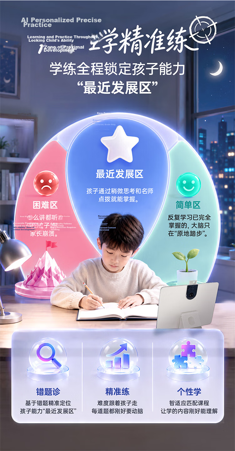BBK AI Learning Machine S10 Air【New Release】AI Scenario Learning Super AI Xiaobu AI Personalized Study All-Age All-Subject Student Tablet 6+256G 8