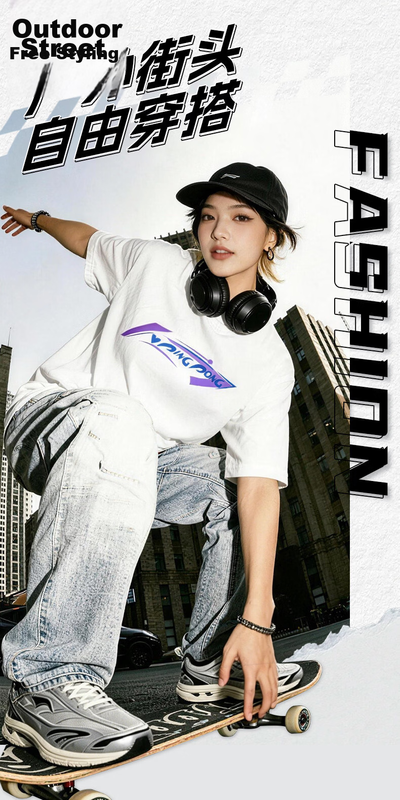 Li-Ning Yoga Short Sleeve T-Shirt Breathable Quick-Dry Unisex Summer Trendy Printed Couple Casual Crew Neck 2XL 3
