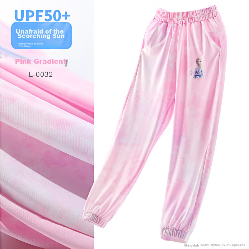 Disney Elsa Girls' Summer Mosquito-Repellent Pants Thin Children's Trousers UPF50+
