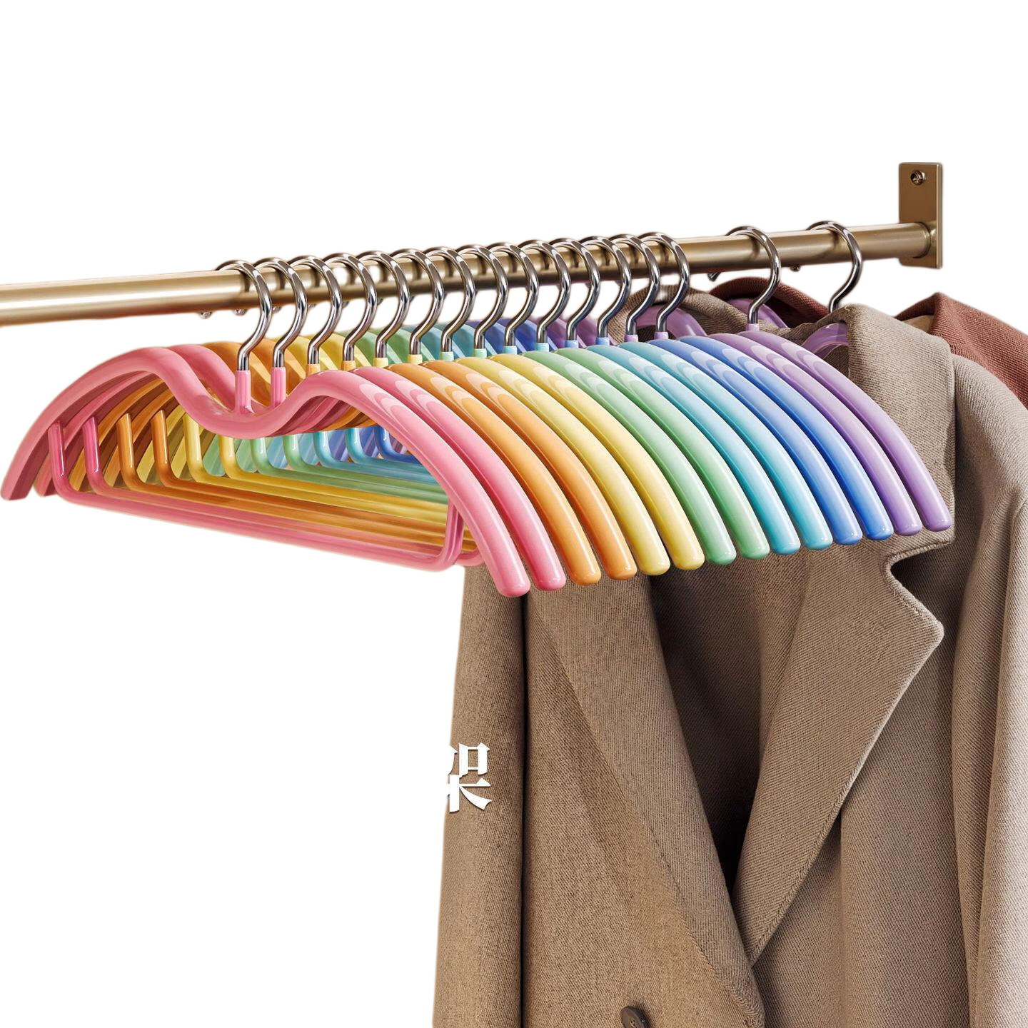 Bonnie Meijia Rainbow Short Neck Hangers Home Space-Saving Clothes Hangers Non-Marking Anti-Bulge Non-Slip 7-Pack
