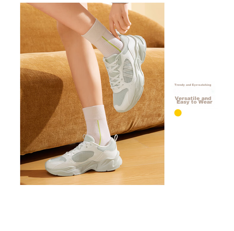 361° Women's Casual Shoes Autumn Thick Sole Comfortable Lightweight Sports Dad Shoes Versatile Women's Shoes 682636702-2 10